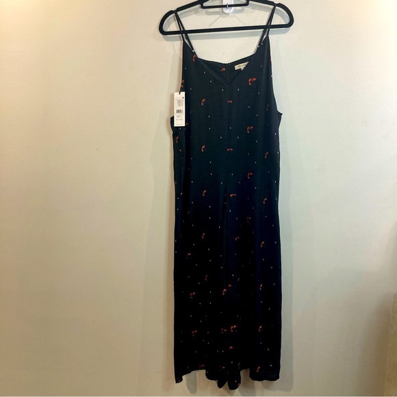 HONEY BELLE  Sz L Embroidered Floral Sandalwood Wide Leg Lined Top Jumpsuit NEW - Picture 2 of 16